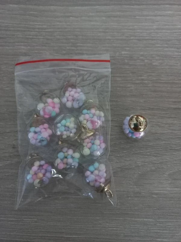 Lot De Pendentifs "Boule Avec Perles Colorées"